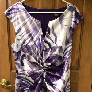 Purple and cream silky dress